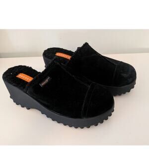Rocket Dog Black Suede Platform Mule Clogs Chunky